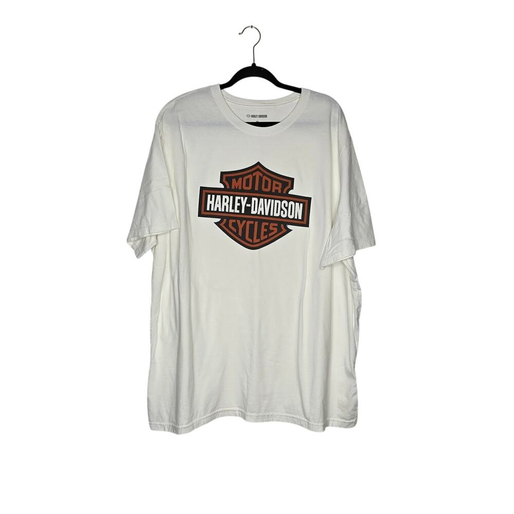 Harley-Davidson 3XL White T-Shirt Classic Bar & Shield Motorcycle Graphic Tee